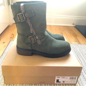 UGG Niels II Water-resistant Leather Moto Boots Size 9
